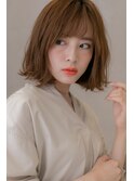 斜めバング外国人風ハイライトＡラインボブY上尾20代30代40代