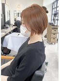 大人美人30代40代ショートヘア_オレンジベージュ【横浜】渋谷