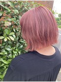 ボブ×ピンクベージュ【クゴウ】デザインカラー/似合わせカット