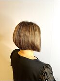 20代30代40代前下がりストレート大人ボブリップライン