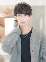アッシュブラック/マッシュパーマ/刈り上げ/ツーブロック