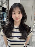 今流行りの韓国くびれヘア