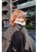 ペールオレンジボブヘア