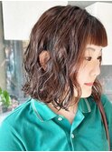 ウェット質感×ゆるふわボブ