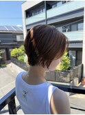 ハンサムショート/涼感前下がりショートボブ