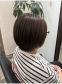 大人ボブレイヤーカットアッシュカラーダブルカラーおしゃれ女子