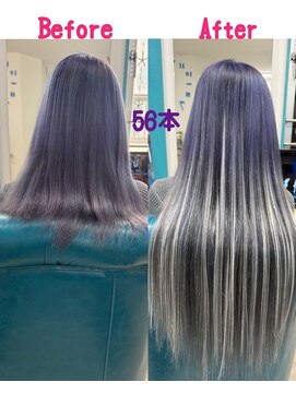 マーメイドヘアー(mermaid hair) ハイライト入りスーパーロングエクステ