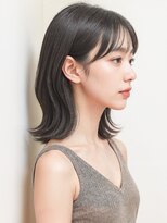 モッズヘア 越谷(mod's hair)&nbsp;切りっぱなし外ハネミディアム×黒髪くびれボブ20代30代p越谷