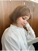 結べる長さのボブ/シースルーバング/顔周りカット/前髪/韓国