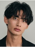 シャドウパーマルーズパーマ毛流れヘアメンズマッシュ原宿