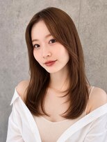 エアー 青山(AIR)&nbsp;ブリーチなし透明感カラーベージュ韓国レイヤーハッシュカット