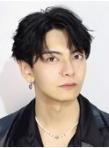 シースルーマッシュ韓国メンズヘアコンマバングフェザーパーマ