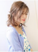 タンバルモリデジタルパーマメッシーバンアレンジ