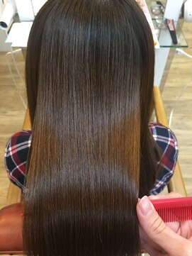 リゾーム デ リアン(Rhizome des liens) 黄金髪ストレートロング/錦糸町/縮毛矯正/髪質改善/ハイライト