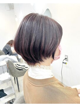 ソソ(soso) sosoラベンダーピンク×前下がりショート