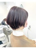 sosoラベンダーピンク×前下がりショート