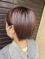 アオゾラヘアー フジサキグウ(AOZORA HAIR FUJISAKIGU) 切りっぱボブ×ハイライト