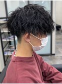 アッシュショート　メンズショート　束感　ツイストスパイラル