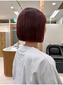 ぷつっとミニボブ 暖色 チェリーレッド