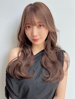 透け感　ベージュカラー　顔周りカット　透明感カラー　ロング