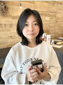 大人可愛いフェイスレイヤーカット地毛風カラー結べるボブ