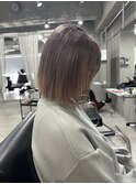 柔らかグレージュ/船橋/くすみベージュ/細めハイライト