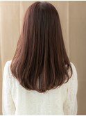 チェリーレッド毛先パーマ小顔フェミニンロング315X戸頭30代40代