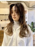 外国人風カラー☆マロンベージュ☆くびれロング☆ロングウルフ
