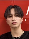 韓国センターパートコンマバングニュアンスパーマシルバーカラー
