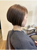 ミルクティー小顔丸みショート