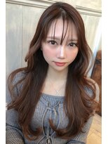 ファイン 美容室 深川店(FINE) 韓国風レイヤーロングヨシンモリ◎シースルーバング×艶カラー
