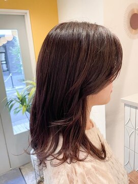 ムーン(moon) #ハッシュカット#フルバング#似合わせカット#レッドブラウン