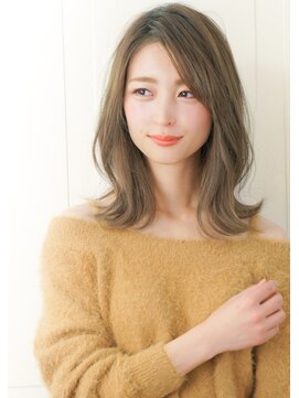 小顔外ハネミディアムアッシュ代30代40代くびれミディ韓国ヘア L ルエ Rue のヘアカタログ ホットペッパービューティー