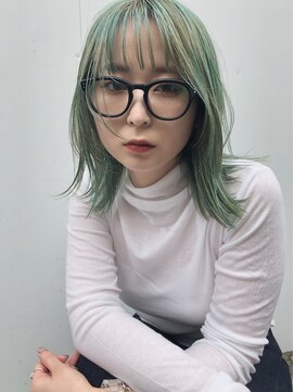 パーク(PAAQ) 【PAAQ田中】グリーンカラー×レイヤーカット