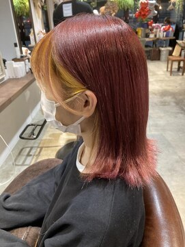 ナルヘアー 越谷(Nalu hair) フェイスフレーミング/イエロー/ピンク