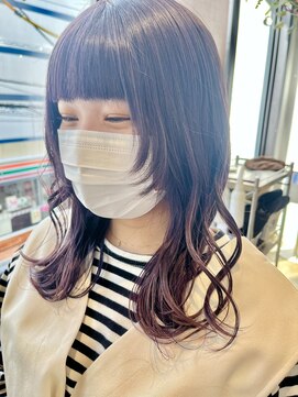 ココ 西葛西南口店(COコ) ディープバイオレットカラー×顔周りウルフカット