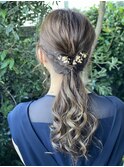 ヘアセット アップ 金箔