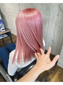 #ミディアム#ハイトーン#ピンク#ブリーチ#ギャル#10代#20代