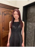 【大前晴奈】ワインレッド×ロング