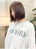 肩上ボブ×ブラウンベージュ
