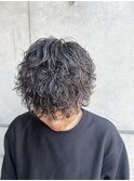 波巻きパーマ 波巻きスパイラルパーマ メンズマッシュパーマ