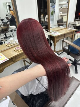 ハピネス 梅田茶屋町店(HAPPINESS) ブリーチなしダブルカラー/ワインレッド