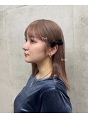 ピンクベージュ/ブリーチあり/恵比寿/代官山