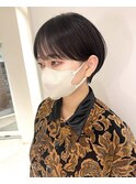 ダークアッシュ前髪あり大人ガーリークールショート