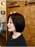 #ミニボブ#顔まわりレイヤー#ボルドーカラー