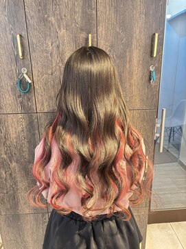 アジールヘア 池袋東口店(agir hair) ☆デザインカラー/鬼滅カラー/ ネズコ風/ピンク/韓国風巻き/池袋