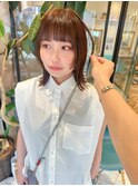 オリーブグレー/前髪/ボブ/マロンベージュ/黒髪/髪質改善/小顔