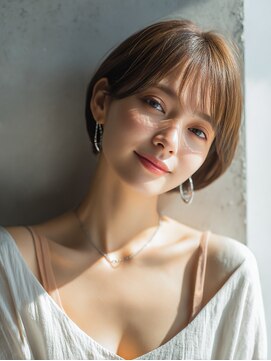 ロッソ ヘアアンドスパ 谷塚店(Rosso Hair&SPA) 前髪顔まわりカット/外ハネボブ/丸みボブ/ショートボブ