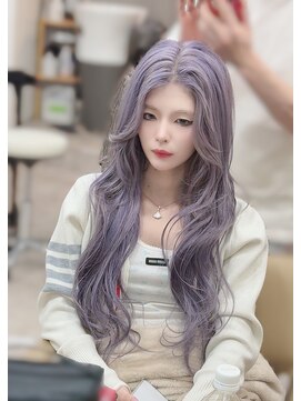 オールドエル(OLD.L) 羽エクステ手編み　ペールラベンダー