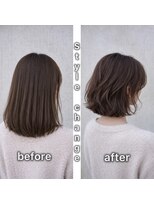 エイミーバイアフロート(amie  by afloat)&nbsp;ミディアムから、抜け感ボブへ